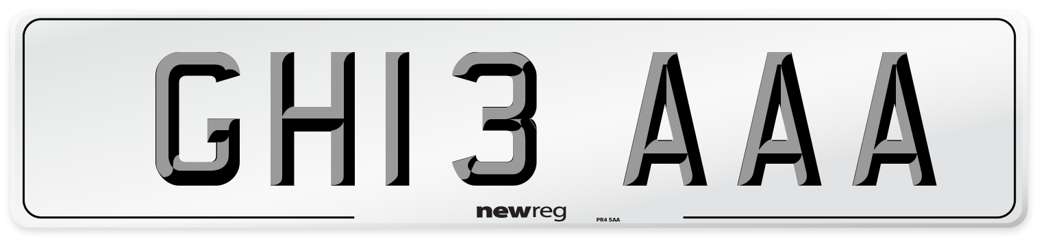GH13 AAA Number Plate from New Reg